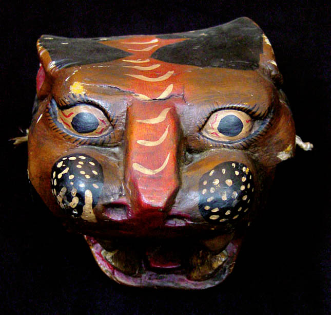 carved wood,possibly used in ceremony,from the state of Guererro;Jaguar gods played a prominent role in Mesoamerican religion